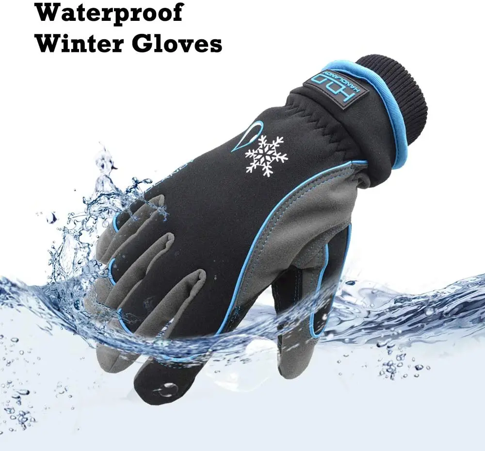 
 HANDLANDY custom Thermal Cold Weather outdoor snowboarding touch screen running Insulated windproof waterproof ski winter gloves  