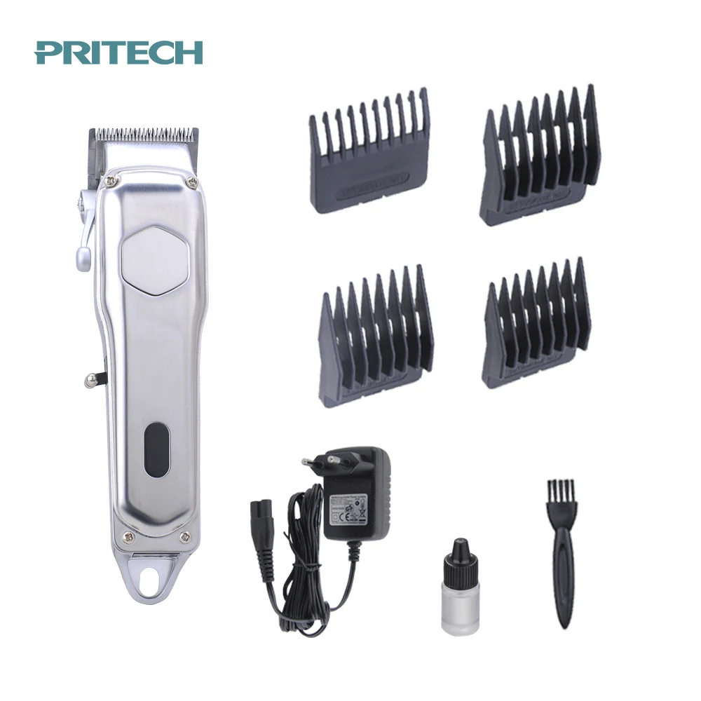 
 PRITECH полный корпус металлический корпус ЖК-дисплей профессиональный салон аккумуляторная электрическая машинка для стрижки волос  