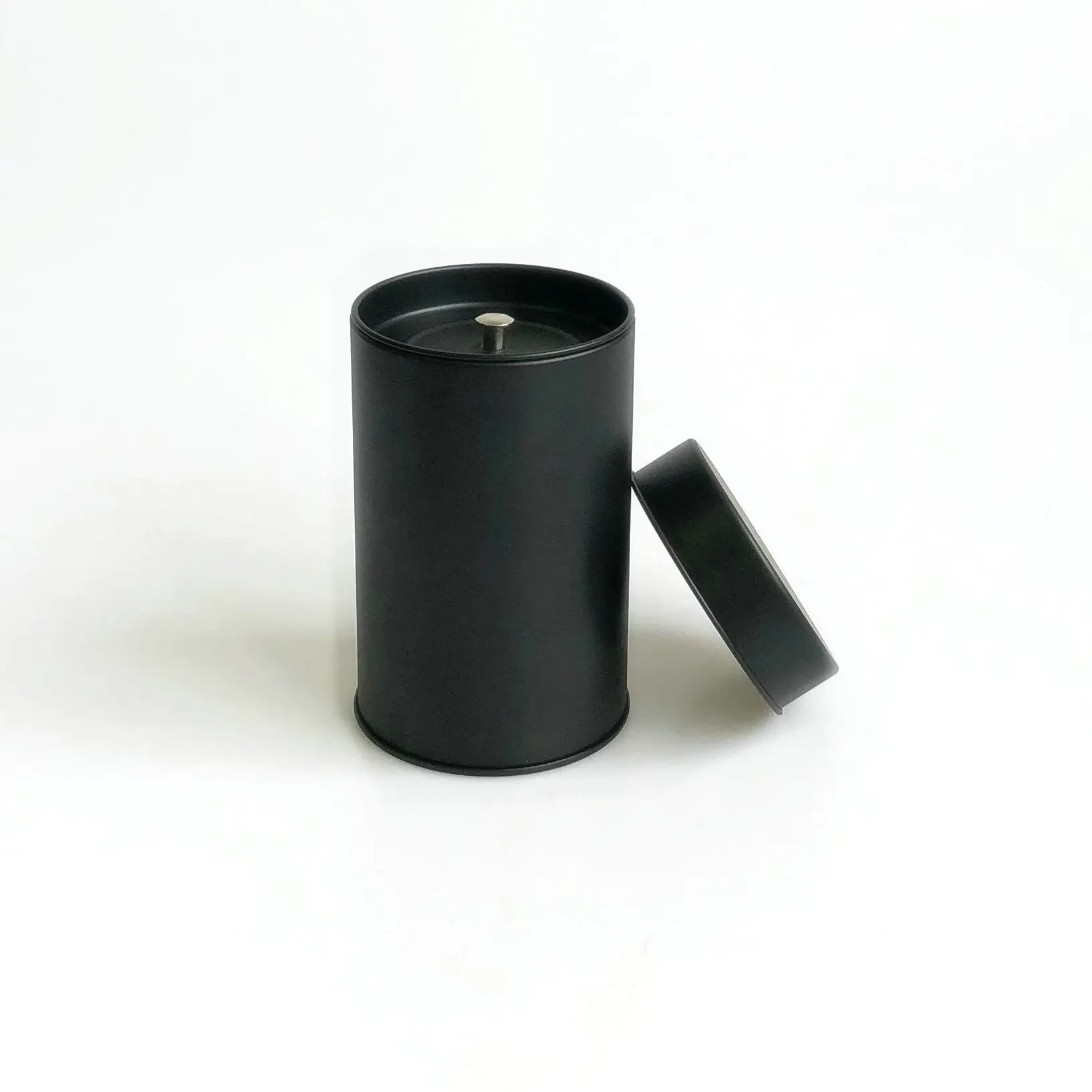 Оптовая продажа, пустые металлические чайные банки черного цвета для коллекции
