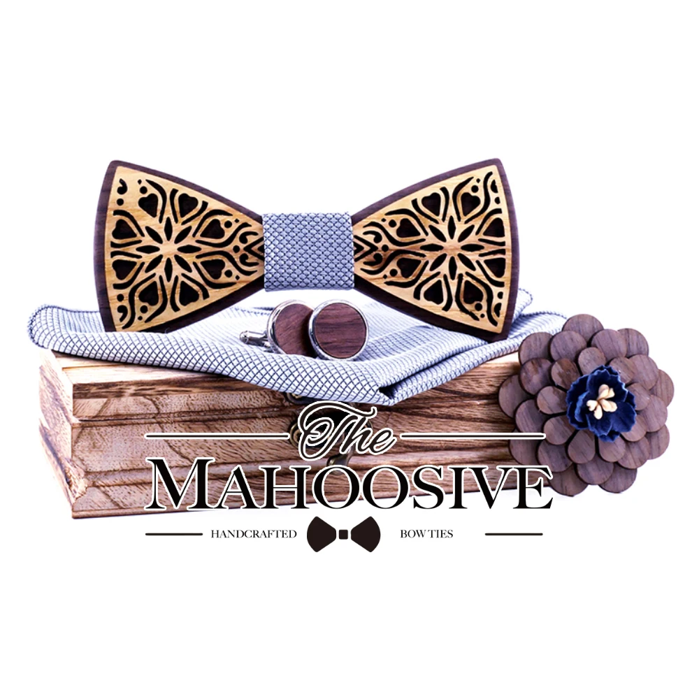 Подарочный набор Mahoosive с цветочным рисунком деревянные бабочки для мужчин Свадебный костюм деревянный бабочка рубашка