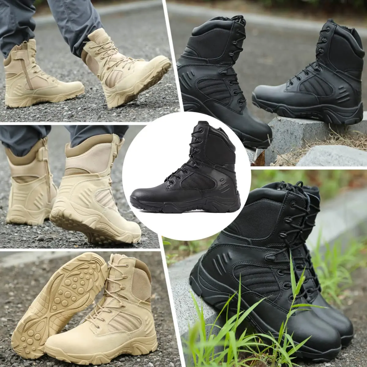 Мужские черные ботинки для пустыни коричневые тактические армейские
