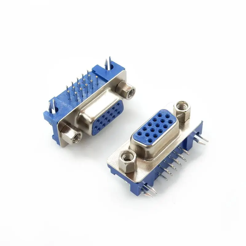 
 Синий VGA разъем три ряда 15-pin 90 градусов изгиб средства ухода за кожей стоп DB15 dr15 пайки пластины муфтовый стыковочный переводник 3,08 VGA адаптер  
