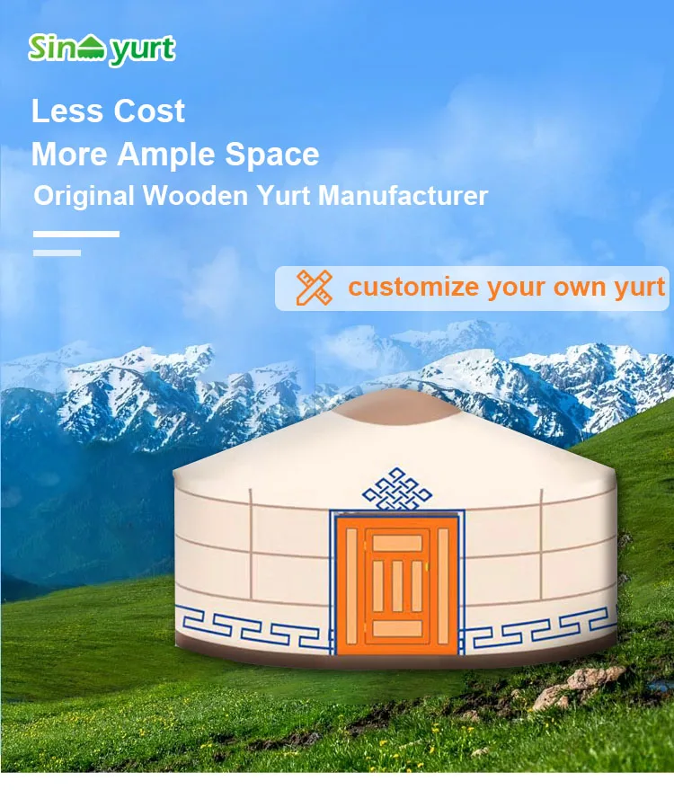 waterproof mongolian lixury vendita 40 ft dome Traditional wooden yurt