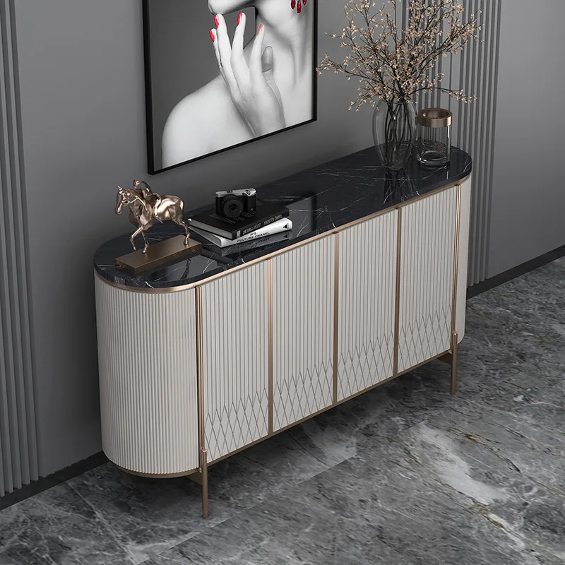 
 Белый современный роскошный мраморный барный шкаф для крыльца мебель современный с несколькими ящиками ножки Золотая обувь CW1032E  
