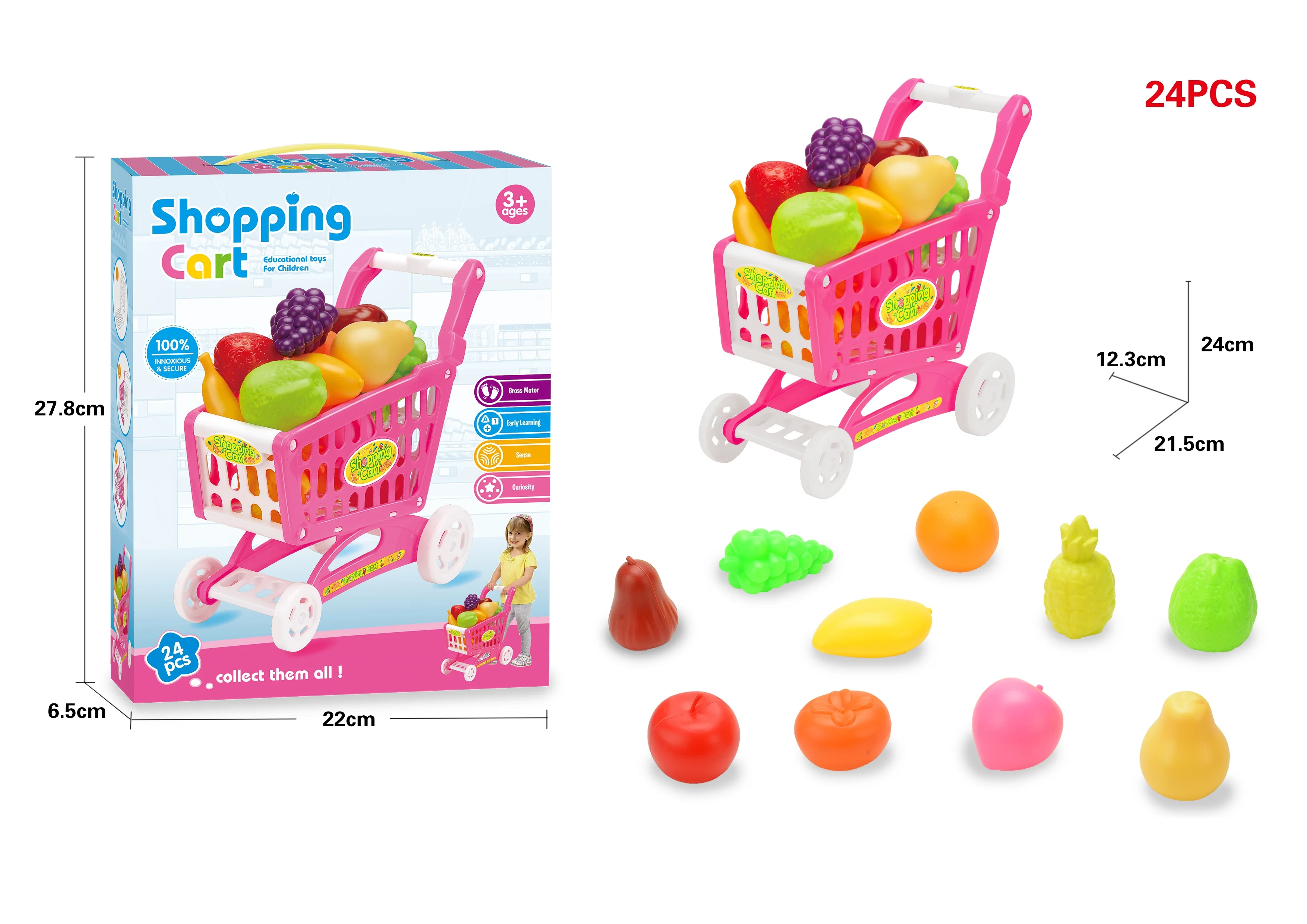 
Детская корзина для супермаркетов, игрушечный Фруктовый Набор, игрушка для ролевых игр, распродажа 
