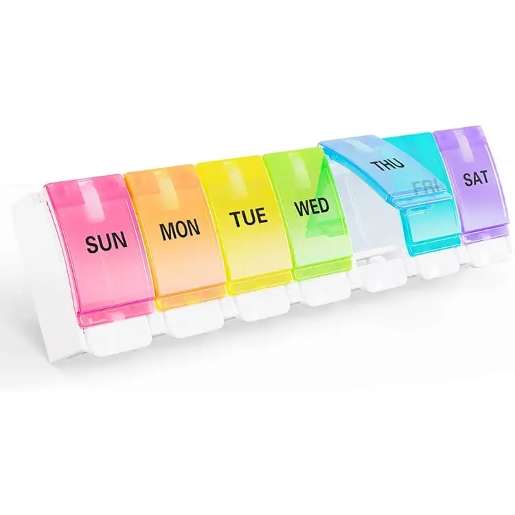 Пластиковый красочный чехол WSTA для путешествий недели 7 дней коробка для таблеток