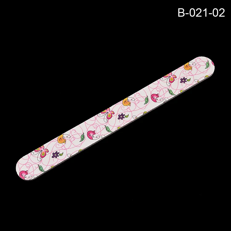 Kids Finger Polishing Colorful multi patterns flower butterfly printed double side cheap wholesale sandpaper nail files