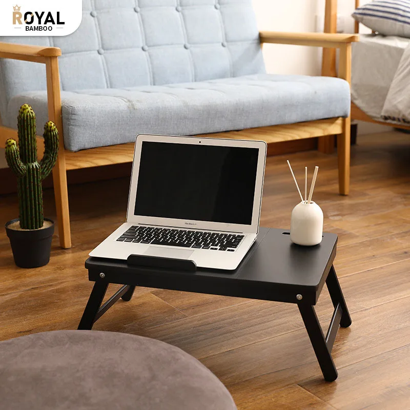 Бамбуковый стол для ноутбука регулируемый портативный поднос завтрака с наклонной