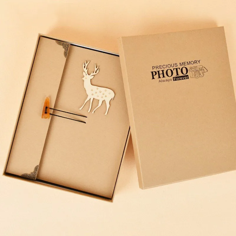 
FEIYOU 2020, оптовая продажа, индивидуальная Экологически чистая Подарочная коробка из переработанной крафт-бумаги, фотоальбом для свадьбы, фотоальбом «сделай сам» 