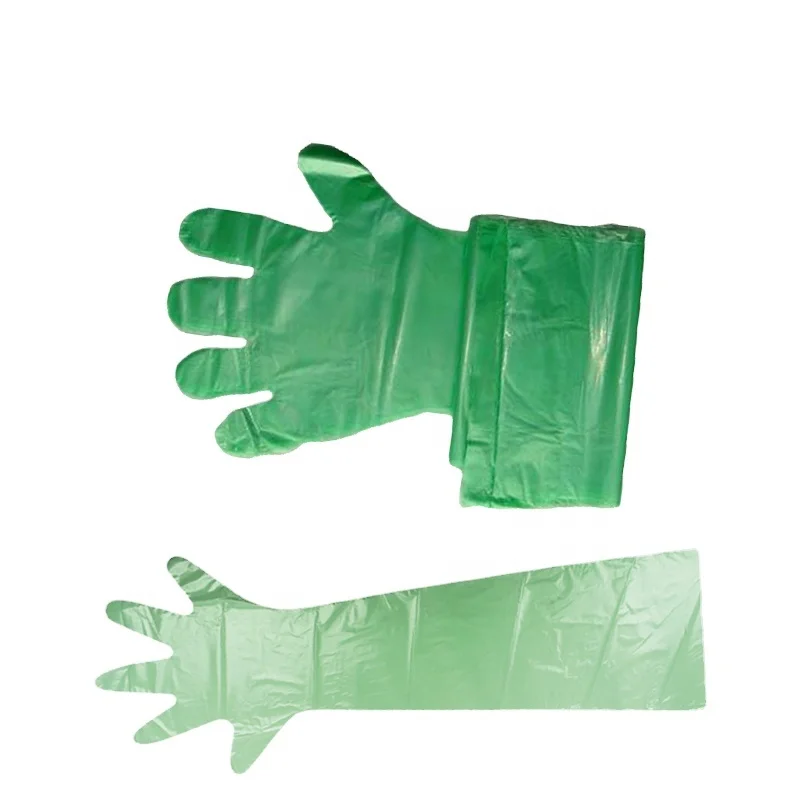 Artificial Insemination Glove Long PE Veterinary Gloves with Neck Strap
