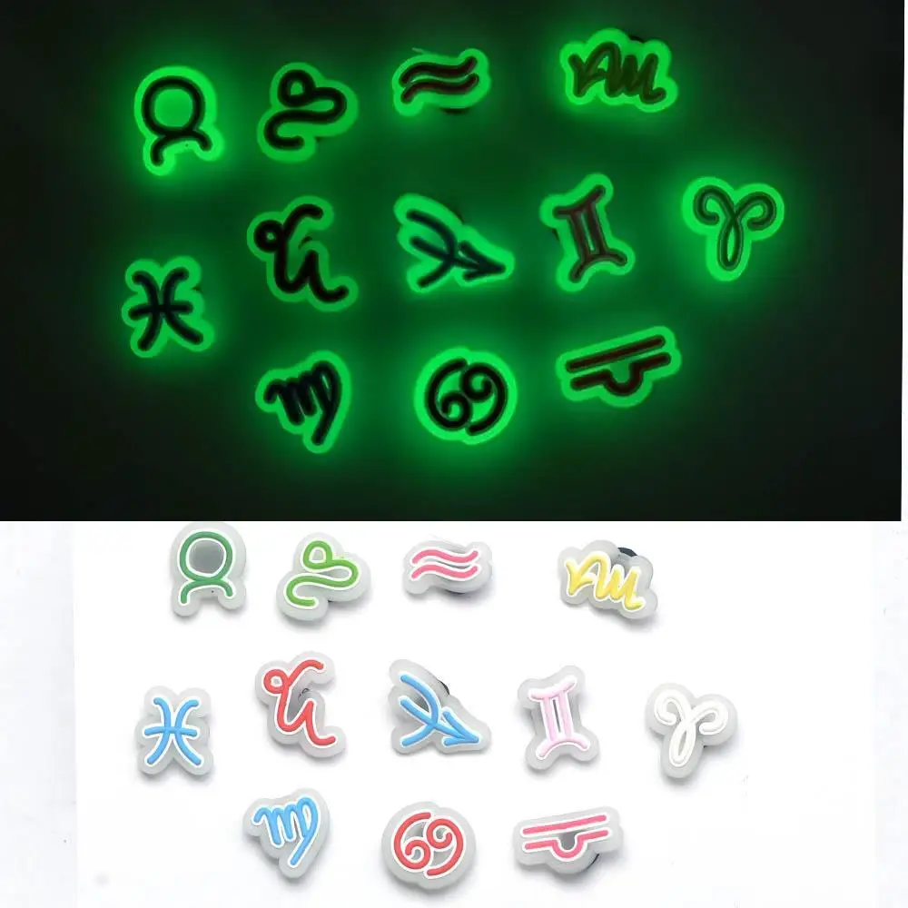 Designs available PVC Zodiac Sign shoes decoration charms clog pvc charm for bracelets kids