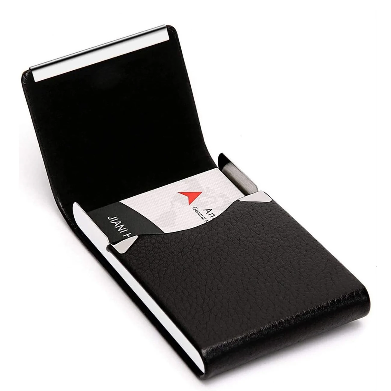 
Персонализированный Футляр для визиток, кожаный Алюминиевый металлический футляр для визиток для мужчин и женщин 