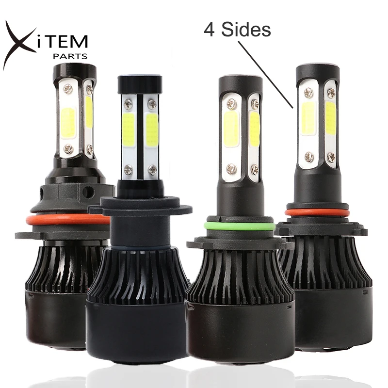X7 светодиодные лампы для передних фар Лидер продаж 4 стороны Авто светодиодные фары для автомобиля 9005 9006 h4 h7 h11 8000lm