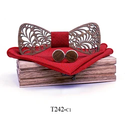 Резной черный деревянный галстук-бабочка свадебные подарки набор деревянных галстуков-бабочек с логотипом на заказ