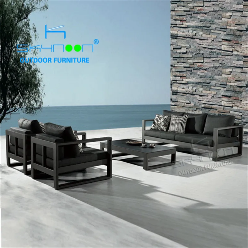 
Современная быстрая доставка, садовый металлический диван с порошковым покрытием, алюминий, 4 шт., набор садовой уличной мебели (32001) 