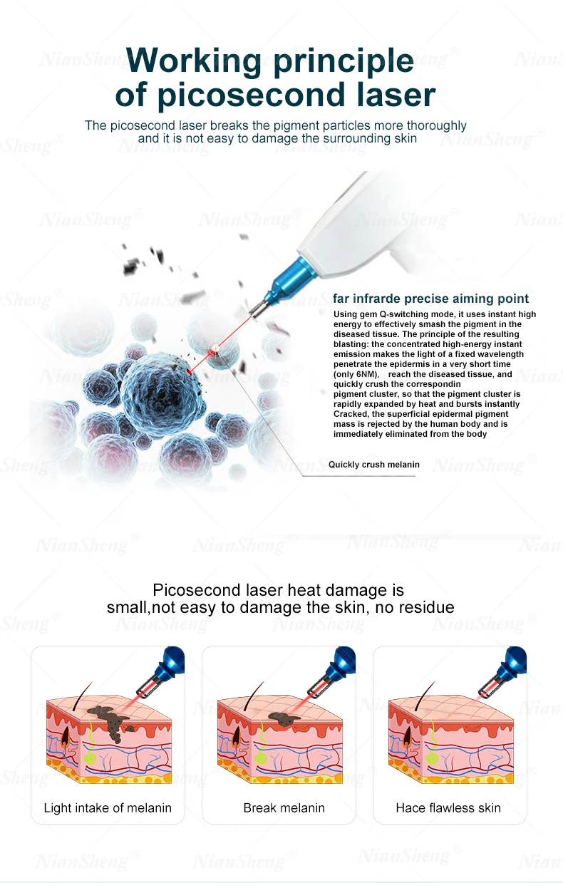 Q Switch Nd Yag Laserl Beauty Machine Pigments Removal 1064nm 532nm 1320nm Remove Tatoo Removal Laser Machine