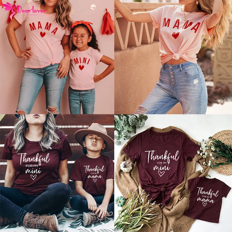 
 Оптовая продажа; Одежда «Мама и я»; Летняя футболка; Одинаковые футболки с буквенным принтом для мамы и дочки; Семейные комплекты  