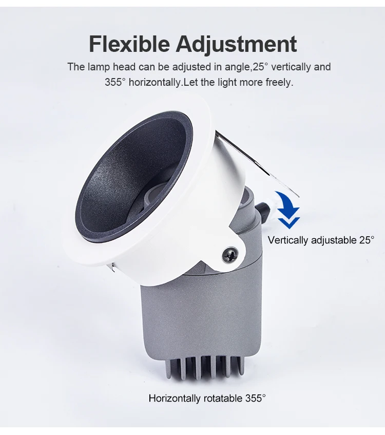 HSONG Projection Spot Light for any Commercial Application Recessed COB Anti Glare Wall washer light