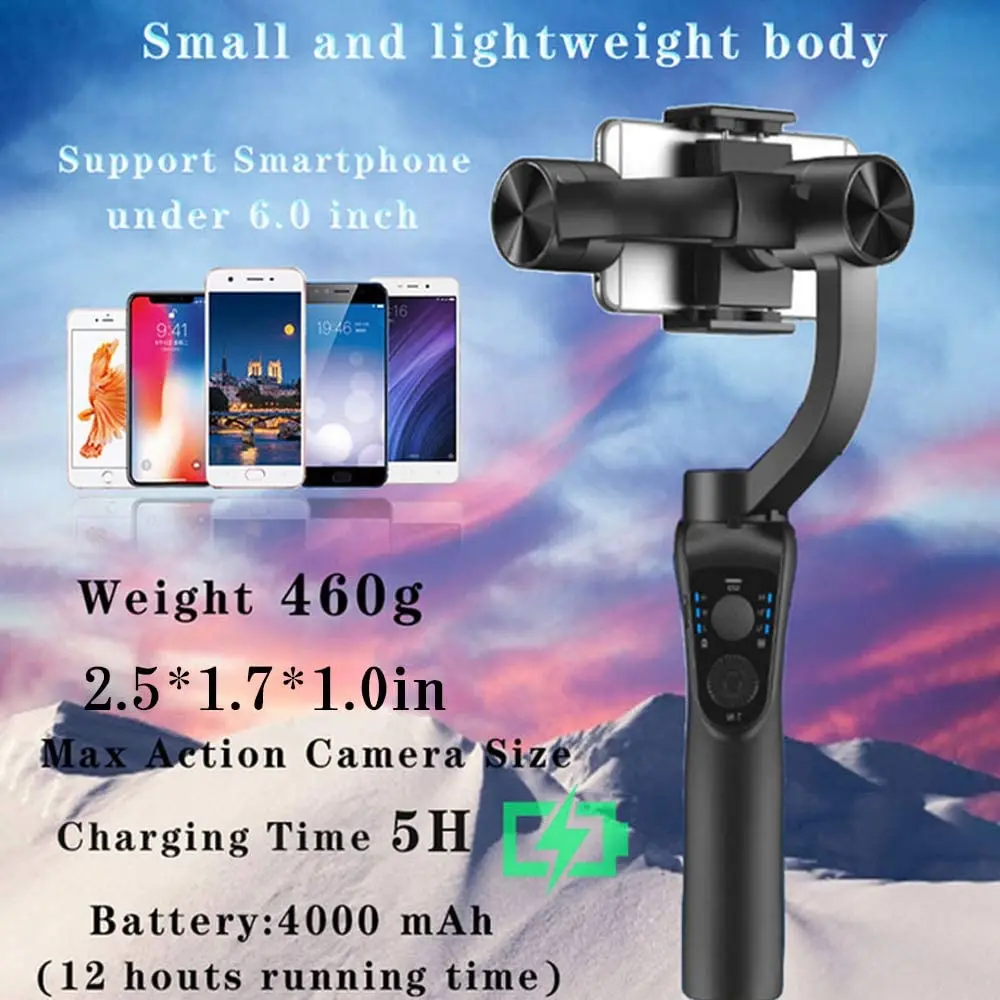 
 3 axis Gimbal Stabilizer Selfie Stick 360 Rotation Handheld Anti-Shake Selfie Video Stabilizer for mobile phone  