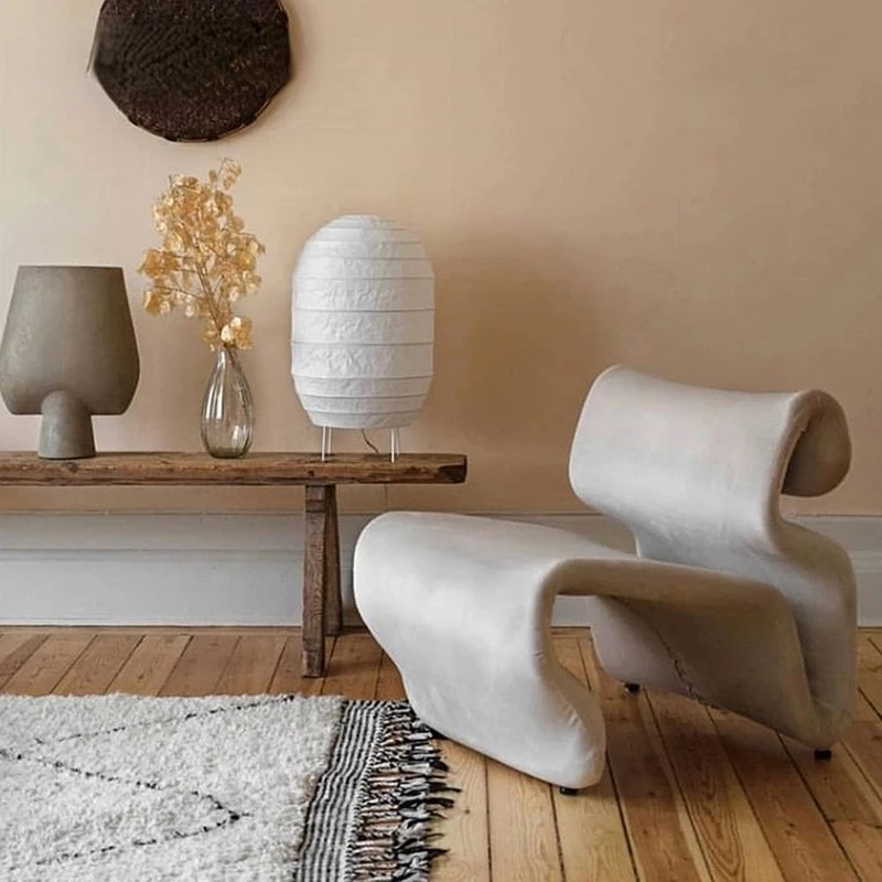 Нордический современный дизайн в форме изогнутого бархатного кресла для отдыха абстрактное ленивое кресло для отдыха для спальни балкона одноместный диван