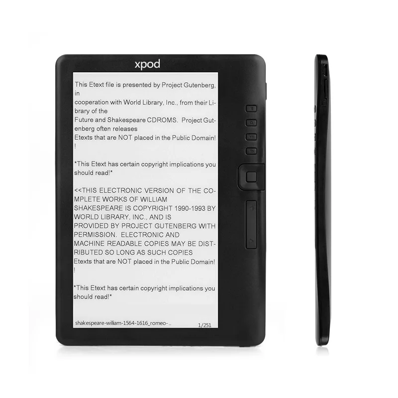 Xpod 7 дюймов для чтения электронных книг с TFT ЖК-экран 8 Гб Сенсорный экран BK-7019