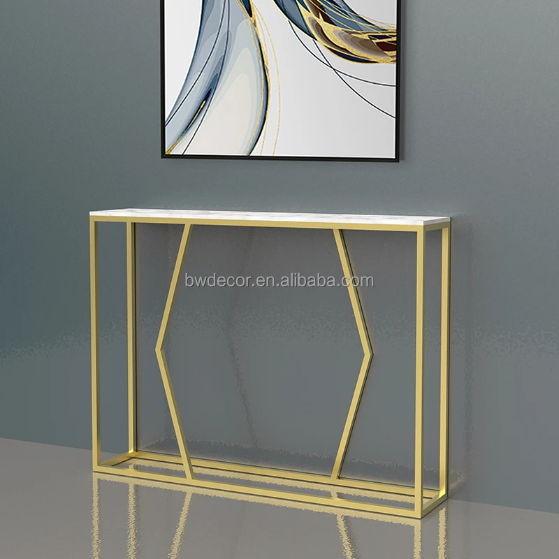 Мебель для гостиной Скандинавский современный металлический Мраморный Топ Золотой роскошный консольный столик для отеля