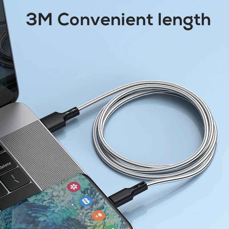 2021 новая технология тисненый ПВХ USB кабель 10 футов Быстрая зарядка USB A к C кабель белый с черной проверенной фабрикой