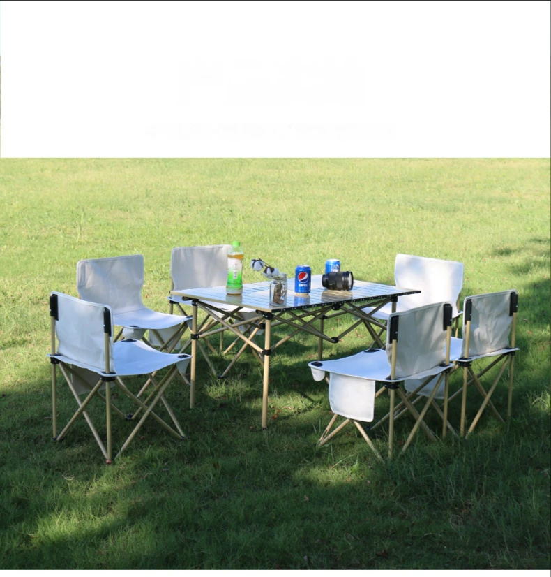 Уличный складной стол и стул из алюминиевого сплава, стол и стул, портативный набор из пяти предметов для кемпинга