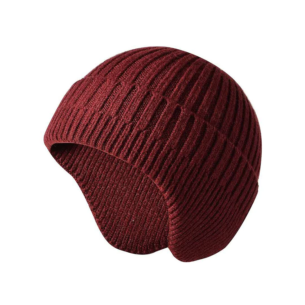 Зимняя Вязаная Шапка-бини с ушами, уличная Лыжная шапка с ушами, теплые шапки с черепом для мужчин и женщин