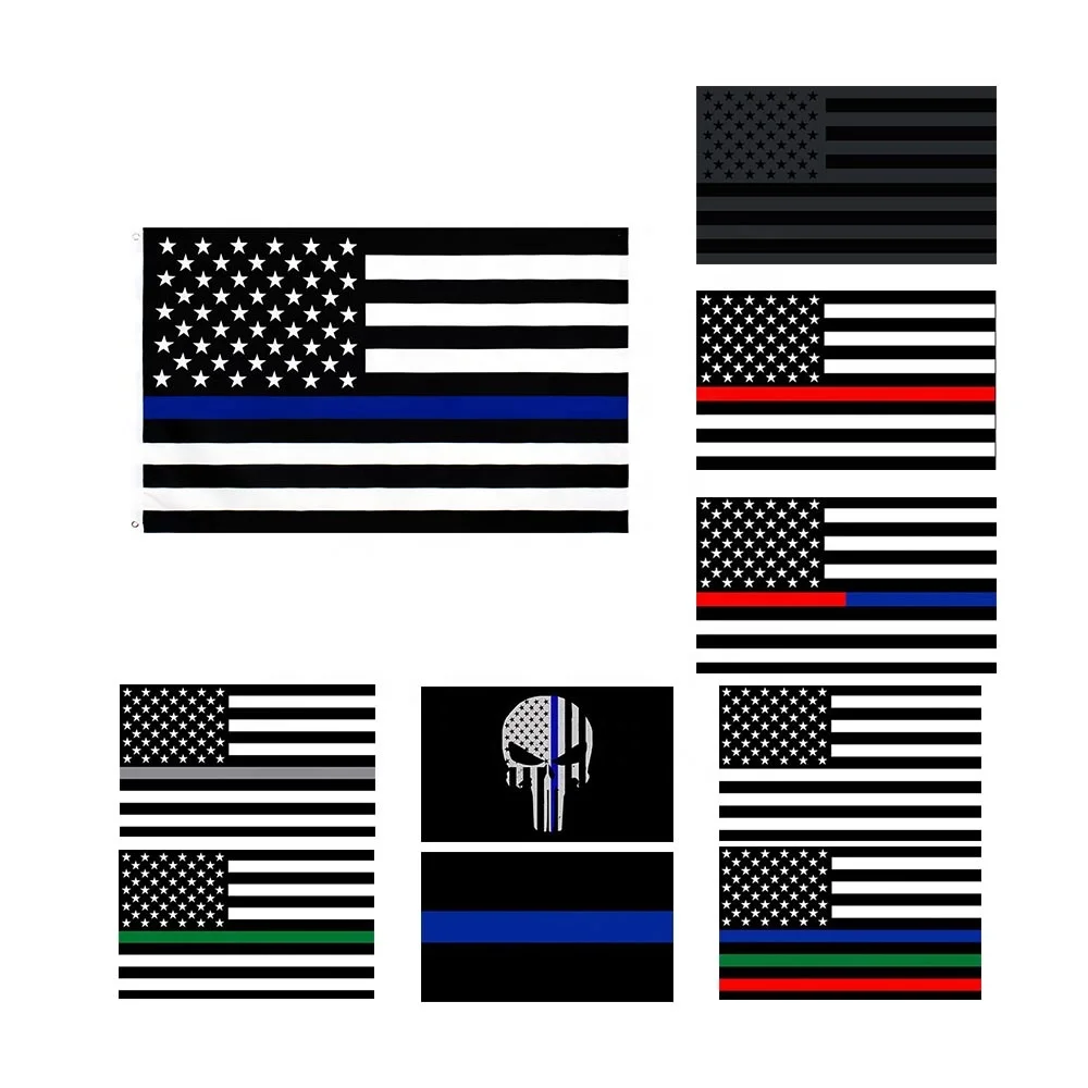 
Оптовая продажа, 100% полиэстер, 3x5 футов, запас, голубой живой материи, США, полиция, Honor, офицеры правоохранительных органов, тонкий синий флаг 