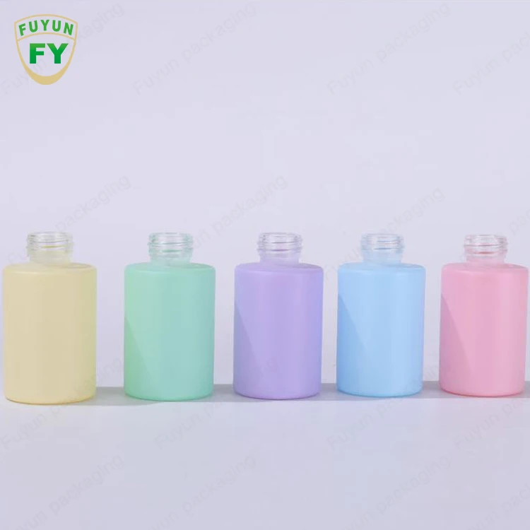 
 Fuyun, оптовая продажа, индивидуальная Сыворотка для ухода за кожей, флакон 30 мл, розовые, синие, фиолетовые цветные флаконы-капельницы для эфирного масла  