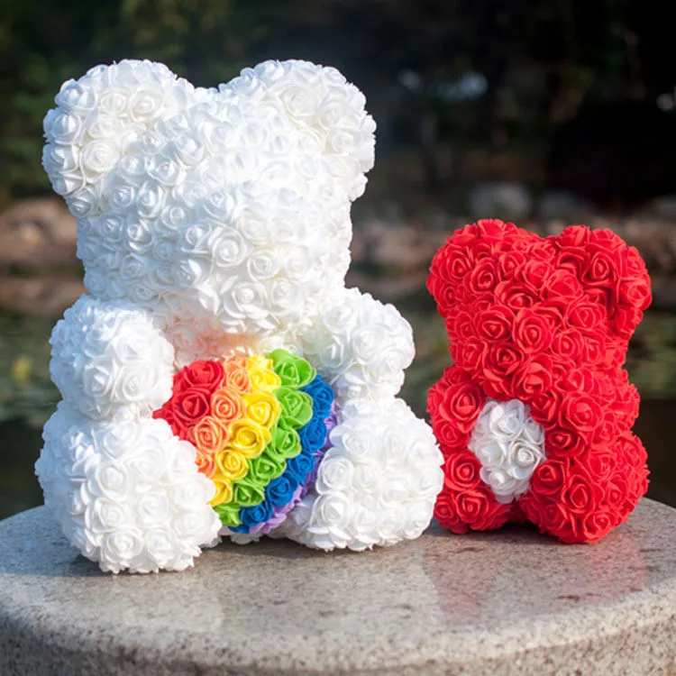 Wholesale Mothers Day Valentine Day Wedding Best Wishes Luxury Gift Musical Rose Bear Eternal Roses In Pvc Acrylic Jewelry Box
