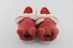 Зимняя домашняя одежда для ног в виде милой собаки, короткие плюшевые хлопковые домашние тапочки для девочек и мальчиков