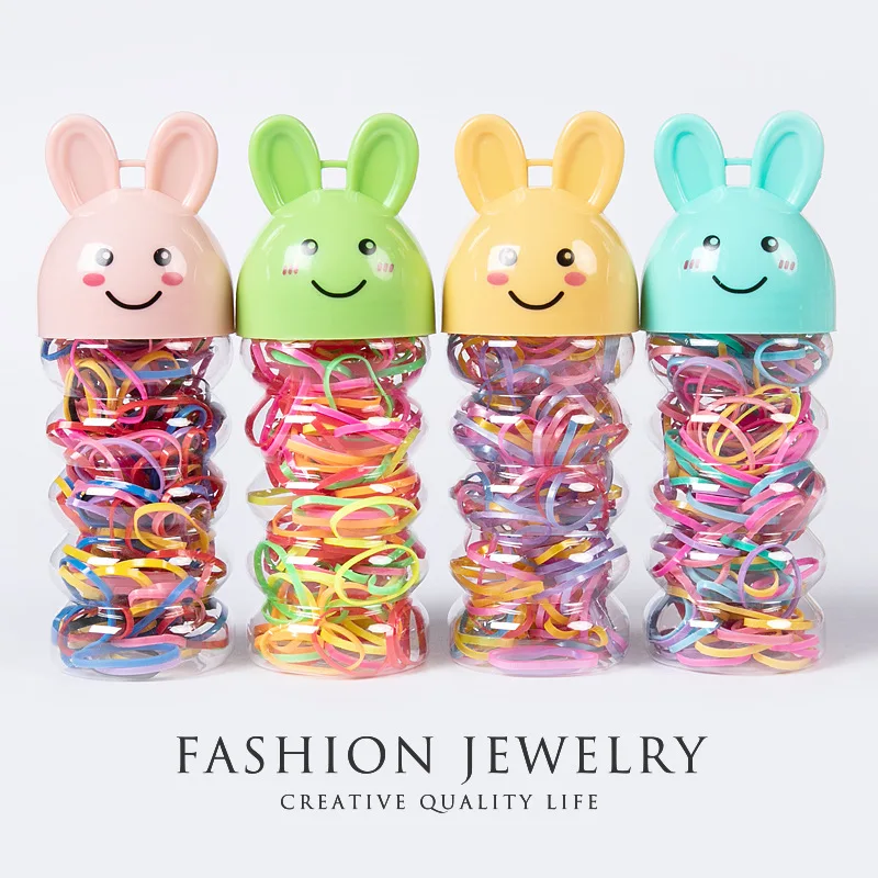 Colorful Elastic Rubber Bands One-time Hair Bands Hair Tie Ponytail holders Rainbow DIY Loom Bands Bracelets Accessories.jpg