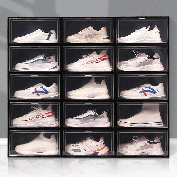 
Оптовая продажа, индивидуальная складная картонная упаковка, прозрачные магнитные коробки для обуви с логотипом 