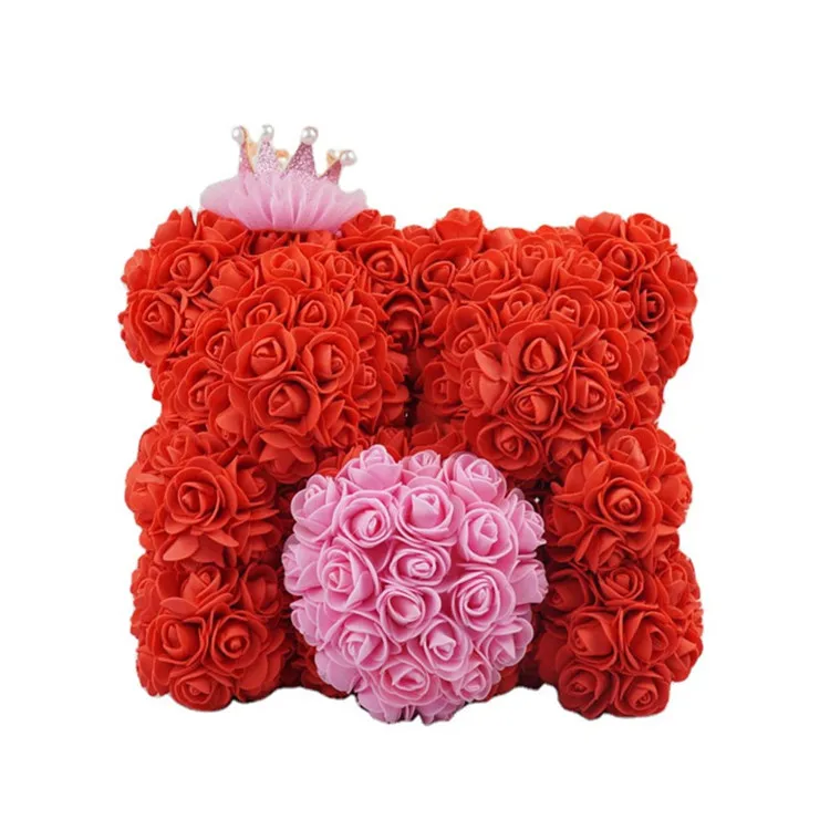 Wholesale Mothers Day Valentine Day Wedding Best Wishes Luxury Gift Musical Rose Bear Eternal Roses In Pvc Acrylic Jewelry Box