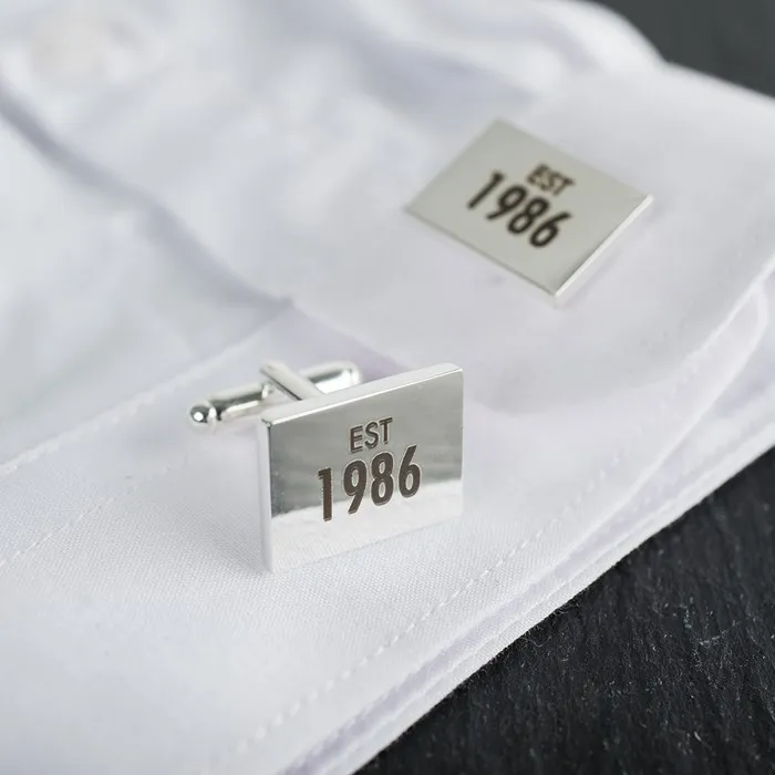 engraved initial cufflinks