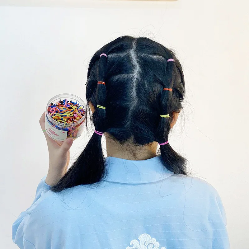 Colorful Elastic Rubber Bands One-time Hair Bands Hair Tie Ponytail holders Rainbow DIY Loom Bands Bracelets Accessories.jpg