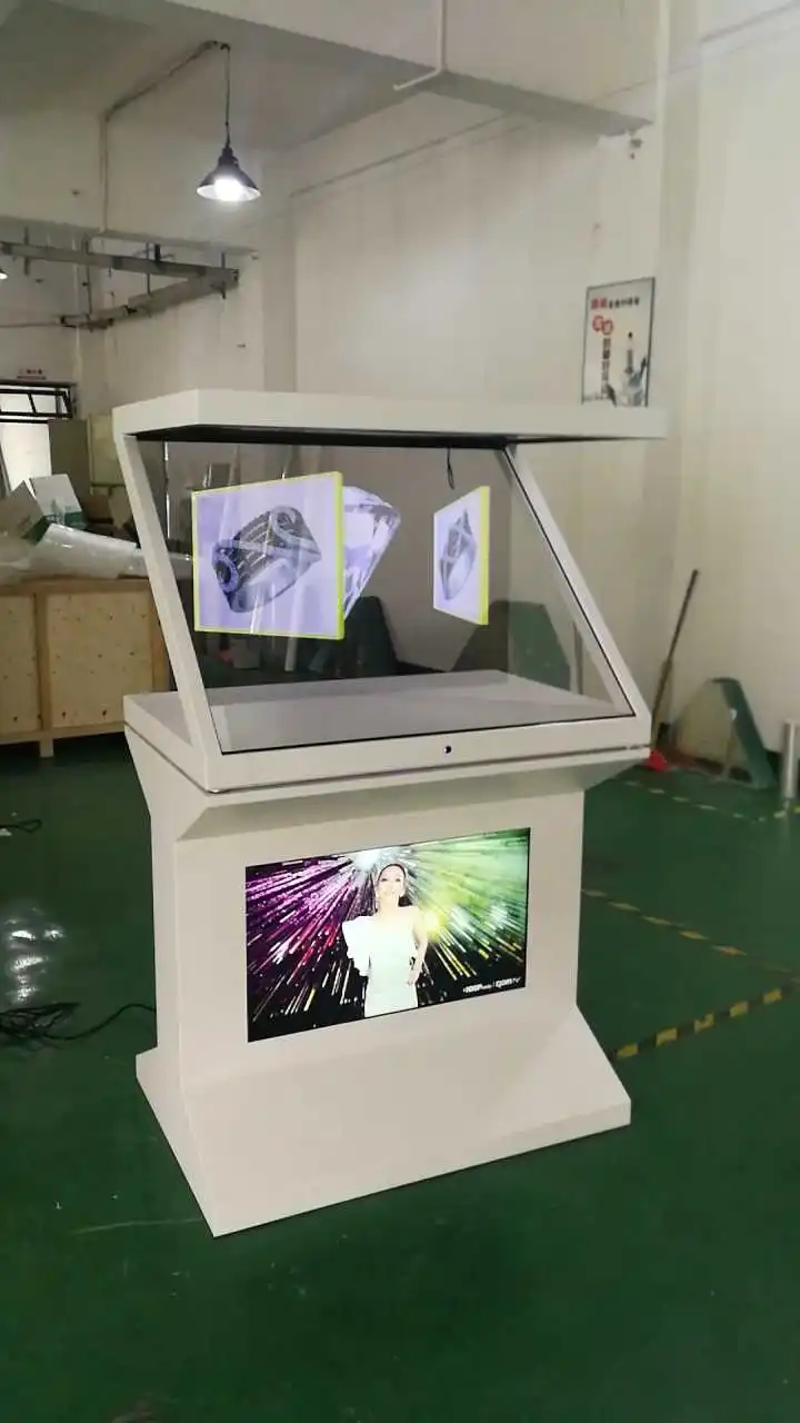 Скидка привлекательное рекламное оборудование проекция задней пленки 3D голобокс витрина голограммы в виде