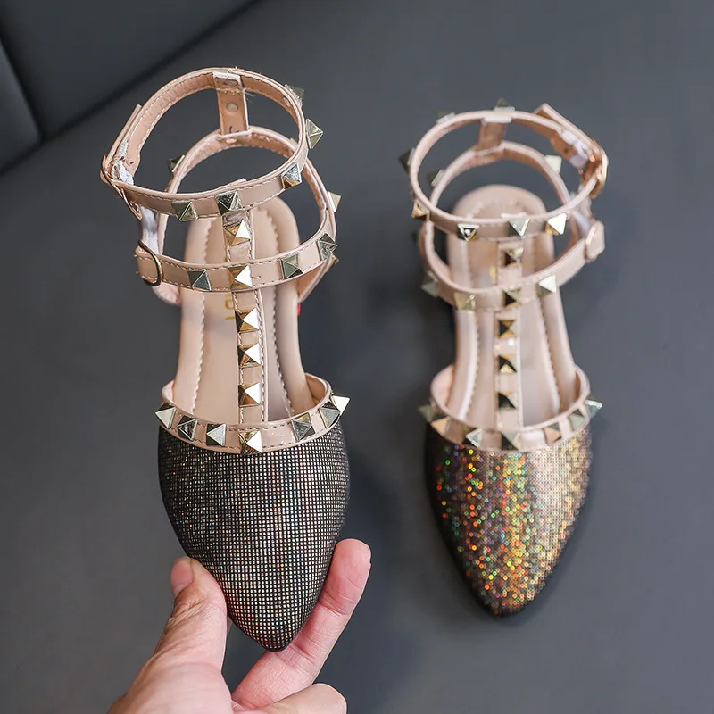 Обувь в римском стиле для девочек, модные Универсальные детские сандалии Baotou, сандалии с ногтями из ивы, летняя модная обувь для шоу