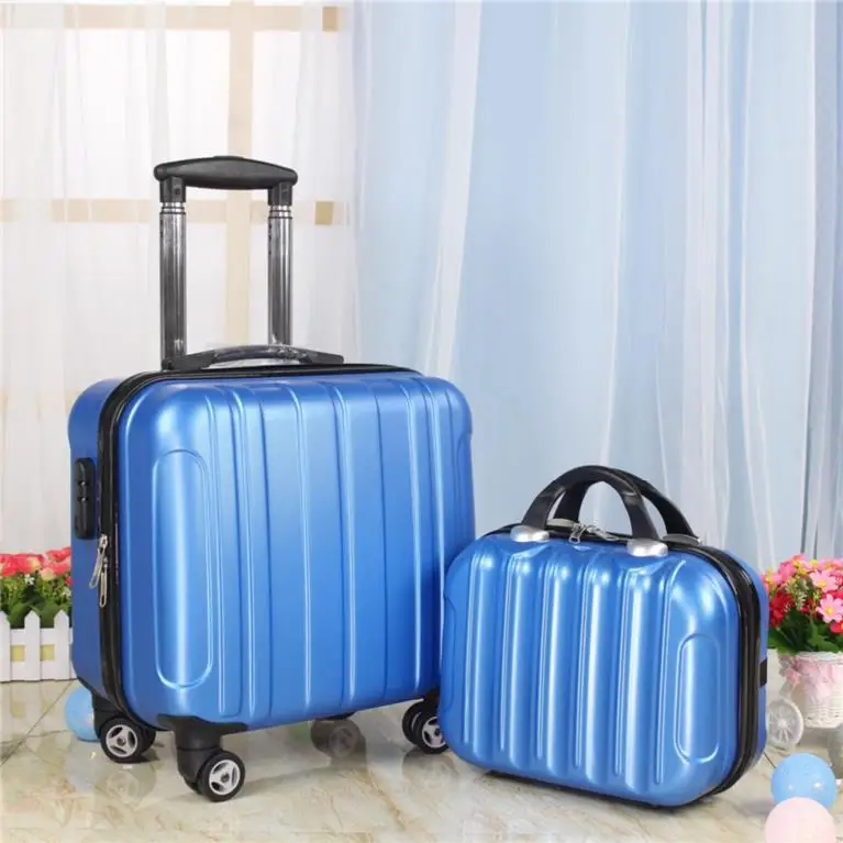 14 дюймов Бьюти-кейс + 16 дюймов комплект багажа abs чемодан для путешествий