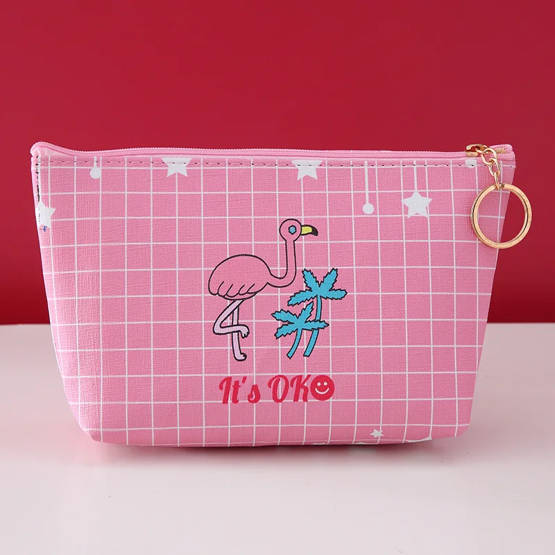
Косметички водонепроницаемые с милым принтом розового фламинго, Женский чехол для макияжа, Женский кошелек для туалетных принадлежностей, сумка, косметичка 