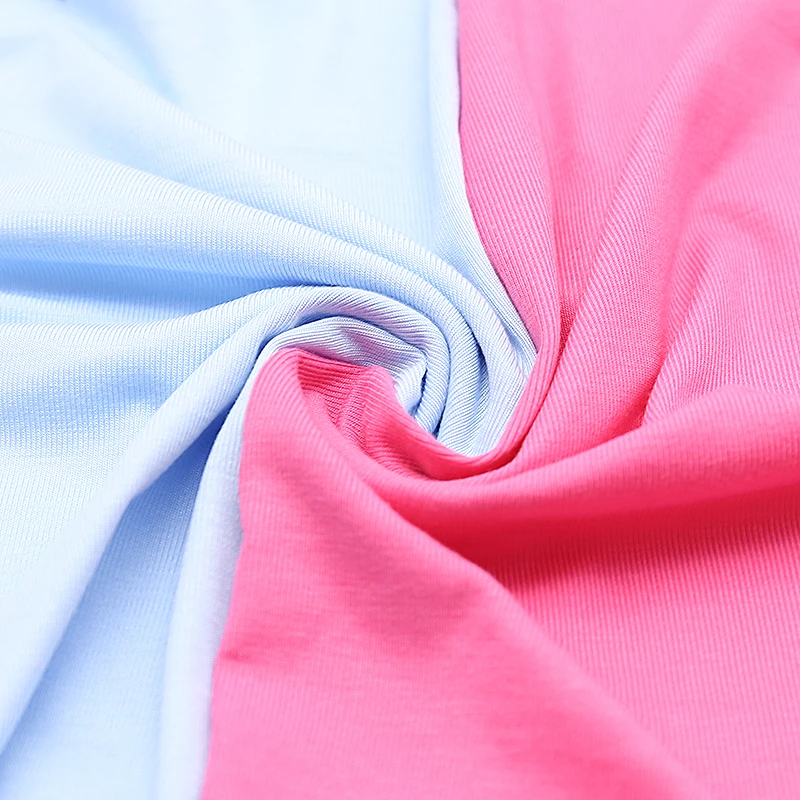 190gsm Free Cut Knitted Fabric 91%Viscose  5%Spandex Rib Interlock T Shirt For Garment