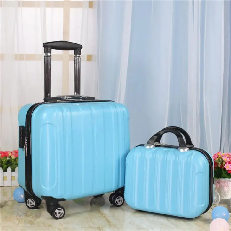 14 дюймов Бьюти-кейс + 16 дюймов комплект багажа abs чемодан для путешествий