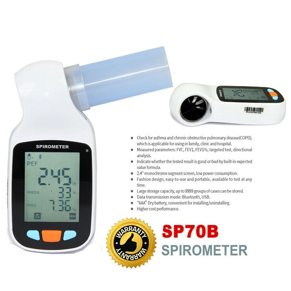 
Медицинское оборудование, Одобрено CE, портативный цифровой спирометр CONTEC SP70B 