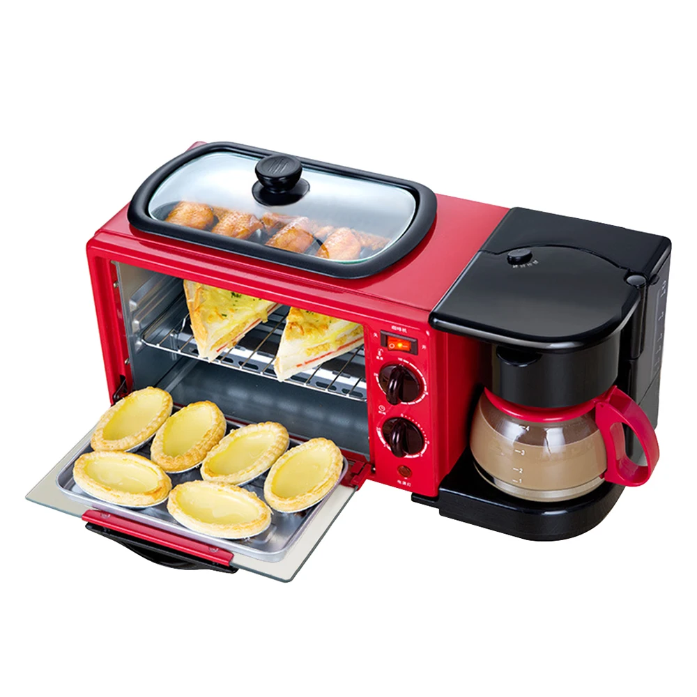 Приборы для приготовления завтрака 3-в-1 машина Электрический завтрак, тем самым позволяя зернам раскрыться кофейник сковородка для жарки и тостов микроволновая печь