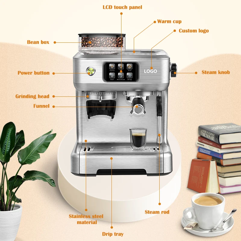 Новый 1470W переустановленный фильтр 58 мм 220V 2.7L кофе, тем самым позволяя зернам раскрыться шлифовальная машина кофеварка эспрессо-кофемашина с шлифовальная машина