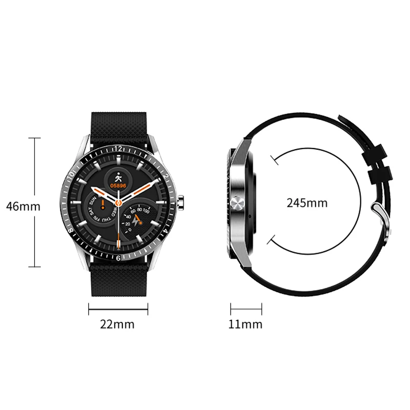 Y20 1,28 дюймов сердечного ритма приборы для измерения артериального давления фитнес IP68 водонепроницаемый Сенсорный Экран вызова спортивные часы Смарт-часы-браслет