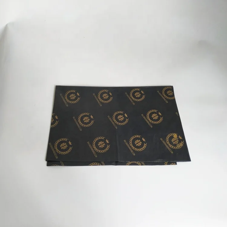 
Экологически чистая тонкая черная оберточная бумага для подарков с напечатанным логотипом 17 г/м2 