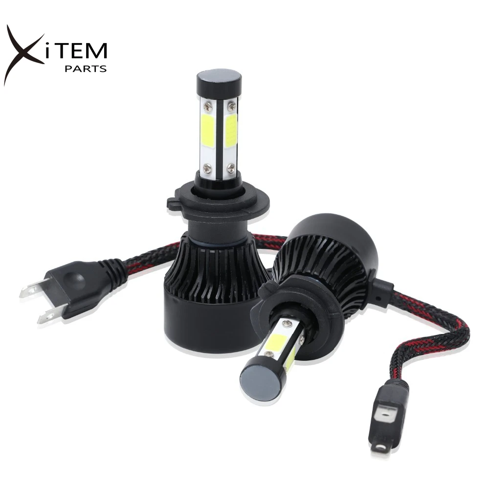 X7 светодиодные лампы для передних фар Лидер продаж 4 стороны Авто светодиодные фары для автомобиля 9005 9006 h4 h7 h11 8000lm